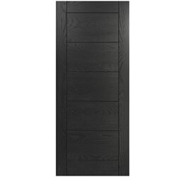 Deanta Seville Internal Fire Door with 7 Panel - Painted Brushed Black Oak