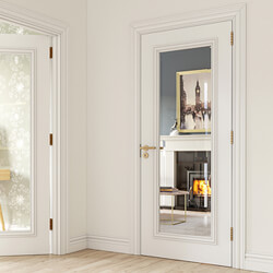 Deanta Blenheim Internal Door with 1 Clear Bevelled Glazed Light - White Primed
