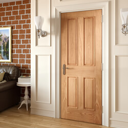 XL Joinery Victorian Un-Finished Oak 4-Panels Internal Door With Raised Mouldings