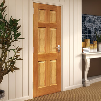 JB Kind Grizedale Pre-Finished Oak 6-Panels Internal Door