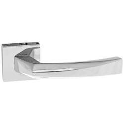 Atlantic Forme Crystal Lever Door Handle on Minimal Square Rose - 138mm L