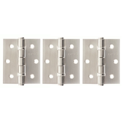 Atlantic 3 Inch Ball Bearing Steel Hinges - Pack of 3