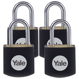 Yale Standard Security Brass Padlocks 15mm (Pack of 4)