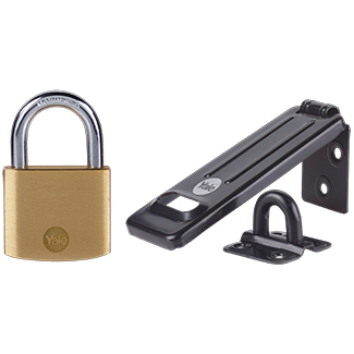 Yale Brass Padlock 40mm & Steel Hasp 120mm