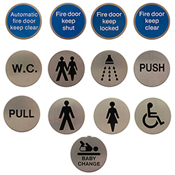 Atlantic Disc Sign with 3M Adhesive - Satin Stainless Steel - 75mm Dia