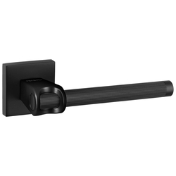 Atlantic Oro Aria Designer Lever Door Handle on Square Rose in Matt Black - 149mm L