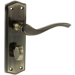 Atlantic Old English Warwick WC Lever Door Handle on Backplate - 121mm L