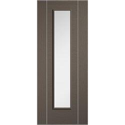 LPD Alcaraz Internal Door with 1 Panel and 1 Clear Glazed Light - Prefinished Chocolate Grey