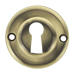 Atlantic Old English Open Key Hole Escutcheons in Solid Brass - 42mm Dia