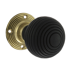 Atlantic Old English Whitby Beehive Mortice Knob on Face Fix Rose - 59mm Dia