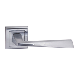Atlantic Status California Lever Door Handle on Square Rose - Satin Chrome - 132mm L