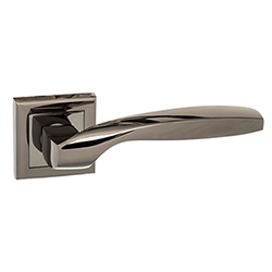 Atlantic Status Oklahoma Lever Door Handle on Square Rose in Black Nickel - 131mm L