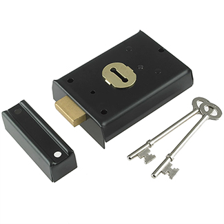 Yale Black 2 Lever Mortice Rim Deadlock