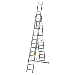 Werner 4.09m Box Section Triple Extension Plus X4 Aluminium Stepladders