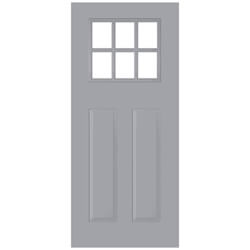 Joseph Miles Dorset Thermawood External Door with 2 Panel and 6 Clear Glazed Light - Grey Primed