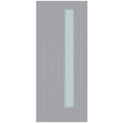 Joseph Miles Surrey Thermawood External Door with 7 Panel and 1 Obscure Glazed Light - Grey Primed
