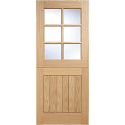 LPD Cottage External Stable Door with 1 Panel and 6 Clear Glazed Light - Unfinished Oak