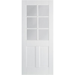 LPD Canterbury Internal Door with 2 Panel and 6 Clear Glazed Light - White Primed