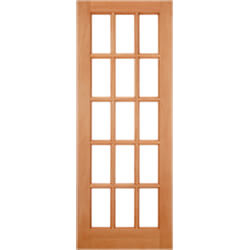 LPD SA External Door with 15 Unglazed Light - Unfinished Hardwood