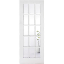 LPD SA77 Internal Door with 15 Clear Glazed Light - White Primed