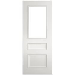 Deanta Windsor Internal Door with 2 Panel and 1 Clear Bevelled Glazed Light - White Primed