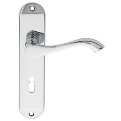 Carlisle Brass Andros Lock Profile Lever Door Handle On Backplate - 180 x 40mm