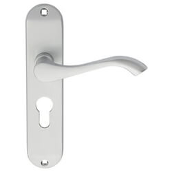 Carlisle Brass Andros Lever Handle with Euro Profile On Backplate - Satin Chrome