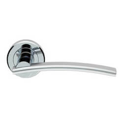 Carlisle Brass Serozzetta Cumulus Flat Slender Arched Lever Handle on Rose - Polished-Satin Chrome