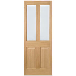 LPD Richmond Internal Door with 2 Panel and 2 Clear Glazed Light - Prefinished Oak