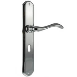 Atlantic Forme Valence Key Lever Door Handle on Backplate - Solid Brass - 118mm L