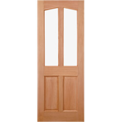 LPD Richmond External Door with 2 Panel and 2 Unglazed Light - Unfinished Hardwood