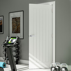 Deanta Ely Internal Fire Door with 1 Panel - White Primed