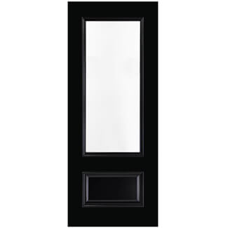 Deanta Sandringham Internal Door with 1 Panel and 1 Clear Bevelled Glazed Light - Prefinished Black
