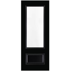 Deanta Sandringham Internal Door with 1 Panel and 1 Clear Bevelled Glazed Light - Prefinished Black