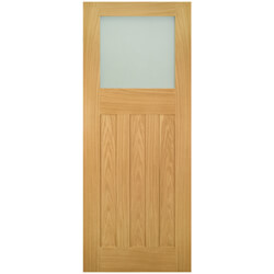 Joseph Miles Camberly Internal Door - 3 Panel and 1 Obscure Laminated Glazed Light Unfinished Oak