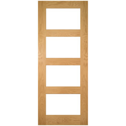 Joseph Miles Caverly Internal Door with 4 Clear Glazed Light - Prefinished Oak