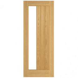 Joseph Miles Epsom Internal Door with 3 Panel and 1 Clear Sidelight Glazed Light - Prefinished Oak