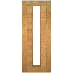 Joseph Miles Toledo Internal Door with 7 Panel and 1 Clear Glazed Light - Prefinished Oak