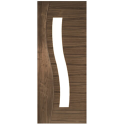 Joseph Miles Cadira Internal Door with 2 Panel and 1 Clear Glazed Light - Prefinished Walnut