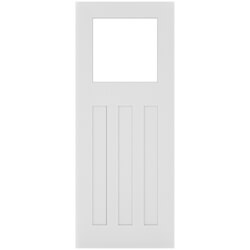 Joseph Miles Camberly Internal Door with 3 Panel and 1 Clear Glazed Light - White Primed