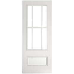 Joseph Miles Eversbury Internal Door with 1 Panel and 6 Clear Bevelled Glazed Light - White Primed