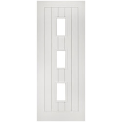 Joseph Miles Epsom Internal Door with 5 Panel and 3 Clear Glazed Light - White Primed