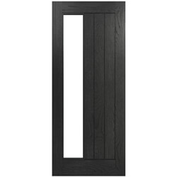 Joseph Miles Epsom Internal Side Lite Door - 3 Panel and 1 Clear Glazed Light Painted Brushed Black Oak