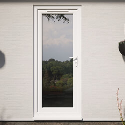 Crystal uPVC Left Hand External Patio Door with 1 Clear Double Glazed Light - White