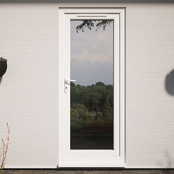 Crystal uPVC Right Hand External Patio Door with 1 Clear Double Glazed Light - White