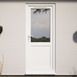 Crystal uPVC Right Hand External Patio Door with 1 Panel and 1 Clear Double Glazed Light - White