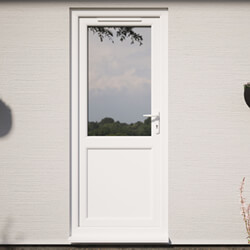 Crystal uPVC Left Hand External Patio Door with 1 Panel and 1 Clear Double Glazed Light - White