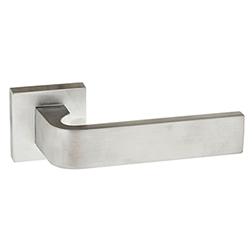 Atlantic Forme Monza Lever Door Handle on Minimal Square Rose - Satin Chrome - 131mm L