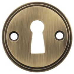 Atlantic Millhouse Round Open Key Hole Escutcheons in Solid Brass - 42mm Dia