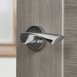 Atlantic Eco Aqua Aluminium Lever Door Handle on Round Rose - 121mm L